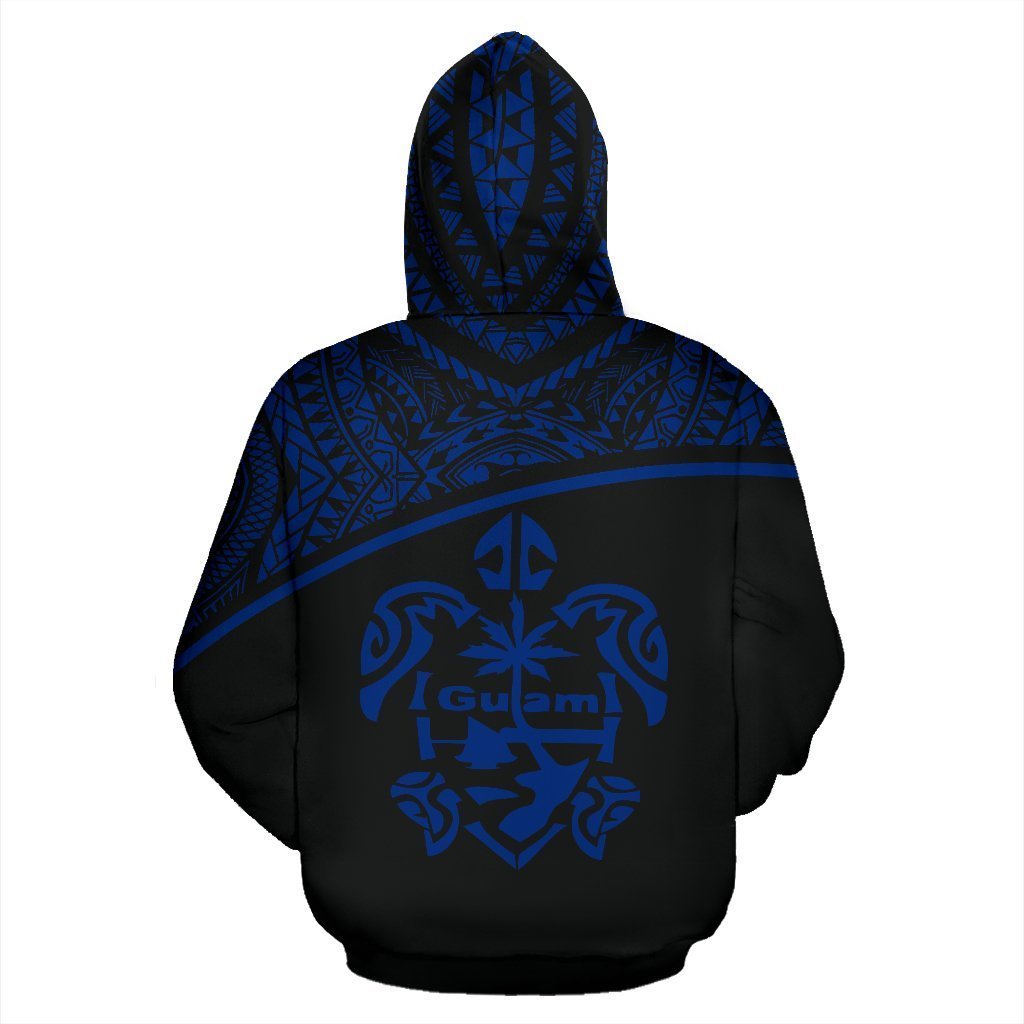 Guam All Over Zip-Up Hoodie - Micronesian Curve Blue Style - Amaze Style™-ALL OVER PRINT ZIP-UP HOODIES