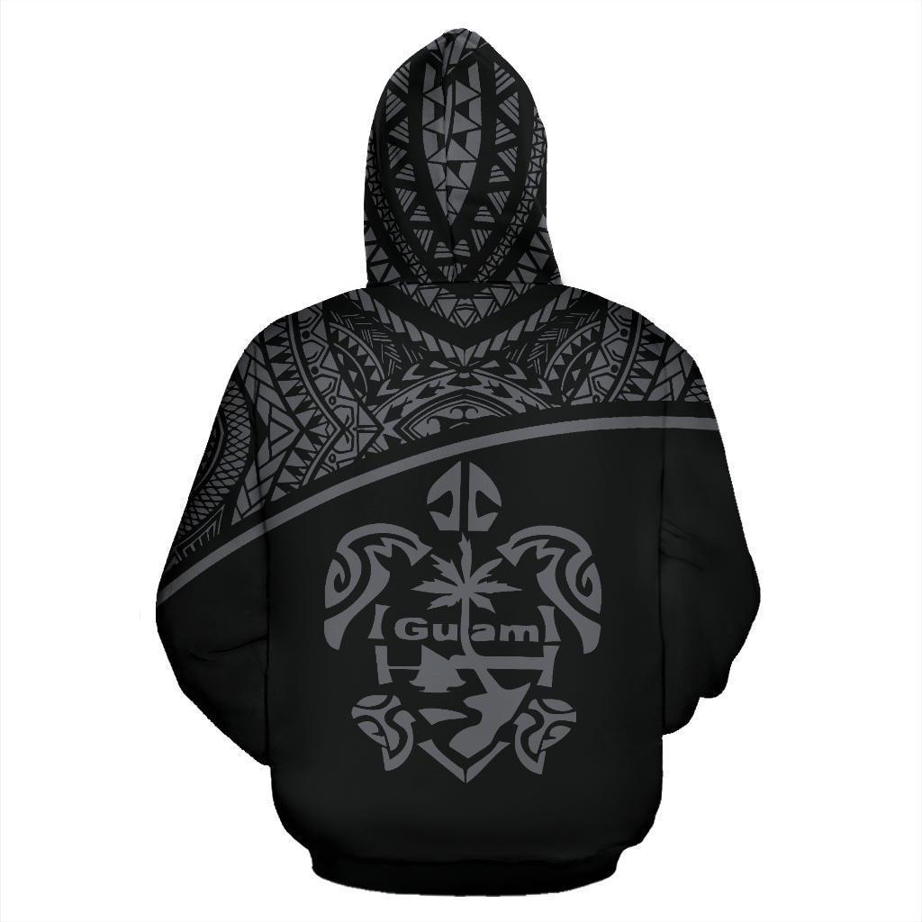 Guam All Over Zip-Up Hoodie - Micronesia Curve Grey Style - Amaze Style™-ALL OVER PRINT ZIP-UP HOODIES