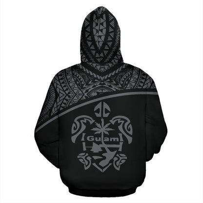 Guam All Over Zip-Up Hoodie - Micronesia Curve Grey Style - Amaze Style™-ALL OVER PRINT ZIP-UP HOODIES