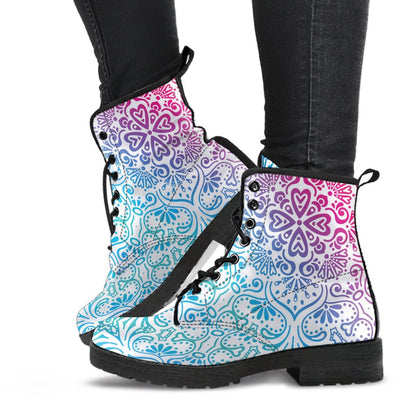 Bohemian Rainbow (White) - Vegan Leather Boots-Amaze Style™-placeholder-placeholder-Vibe Cosy™