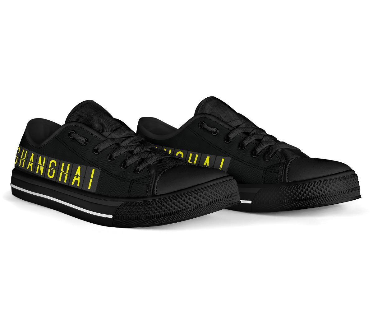 Airport Destinations SHANGHAI - Low Top Canvas Shoes-Amaze Style™-placeholder-placeholder-Vibe Cosy™