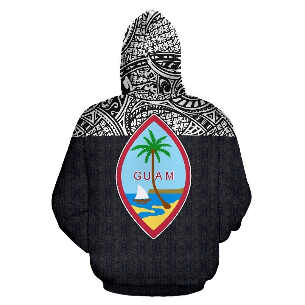 Guam All Over Zip-Up Hoodie - Polynesian Black Version - BN09 - Amaze Style™-ALL OVER PRINT ZIP-UP HOODIES