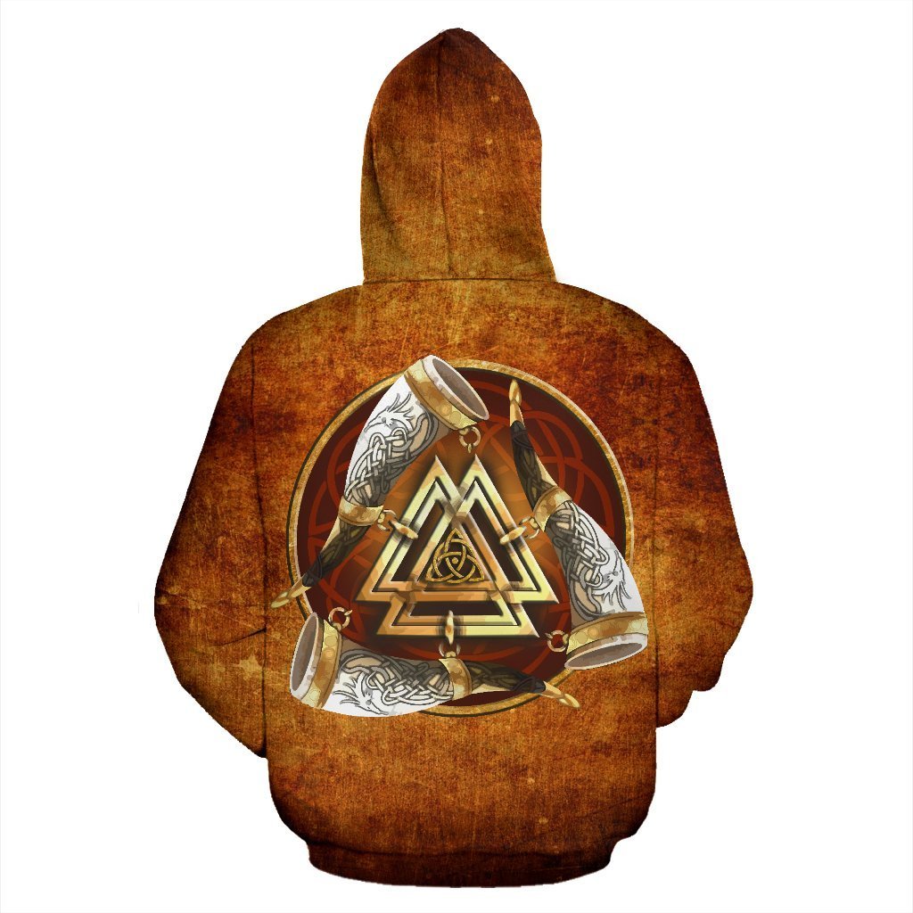 Viking Vintage All Over Hoodie - BN01 - Amaze Style™-ALL OVER PRINT HOODIES (P)
