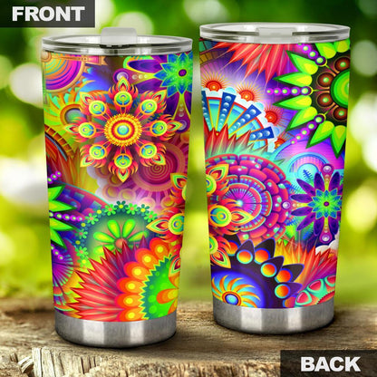 Abstract Bright Floral - Travel Tumbler-Amaze Style™-Tumbler - Abstract Bright Floral - Travel Tumbler-20oz Large-Vibe Cosy™