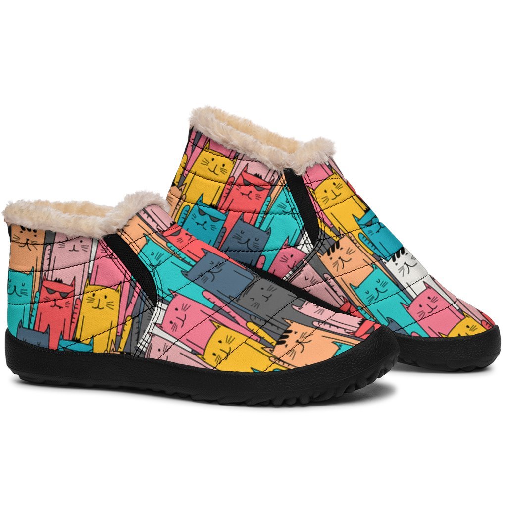 Cool Kitty Cats P1 - Winter Ankle Boots-Amaze Style™-Women's Winter Sneakers - Cool Kitty Cats P1 - Winter Ankle Boots-US4.5 (EU35)-Vibe Cosy™