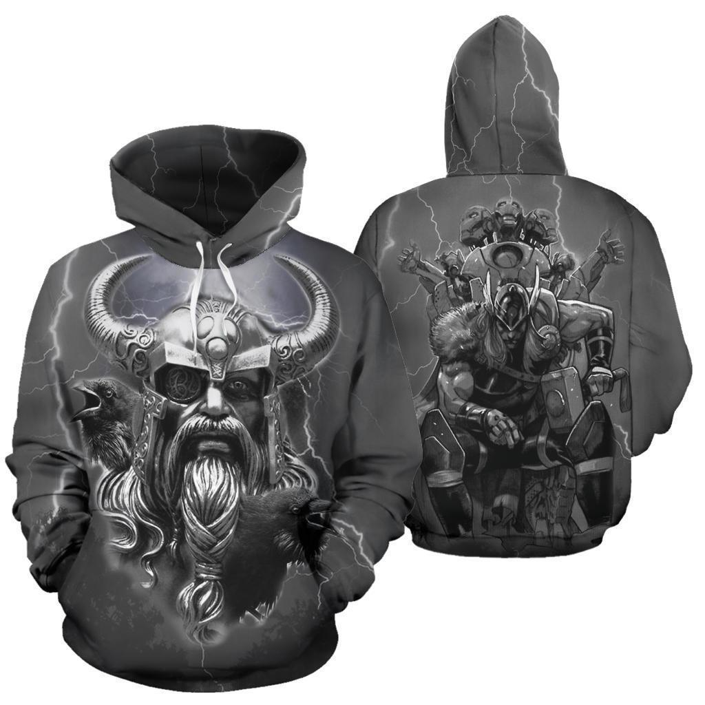 Odin Viking All Over Hoodie Bn10 - Amaze Style™-ALL OVER PRINT HOODIES (P)