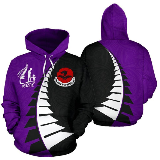 Lest We Forget Hoodie New Style Violet K4 - Amaze Style™-Apparel