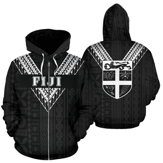 Fiji All Over Zip-Up Hoodie - White Sailor Style - BN01 - Amaze Style™-Apparel