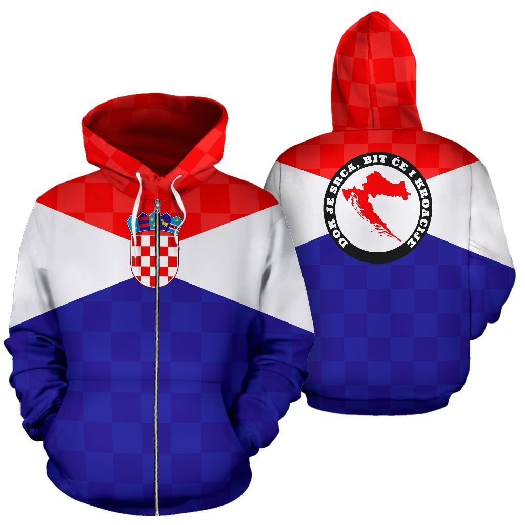 Croatia Spirit Zip Hoodie A6 - Amaze Style™-Apparel