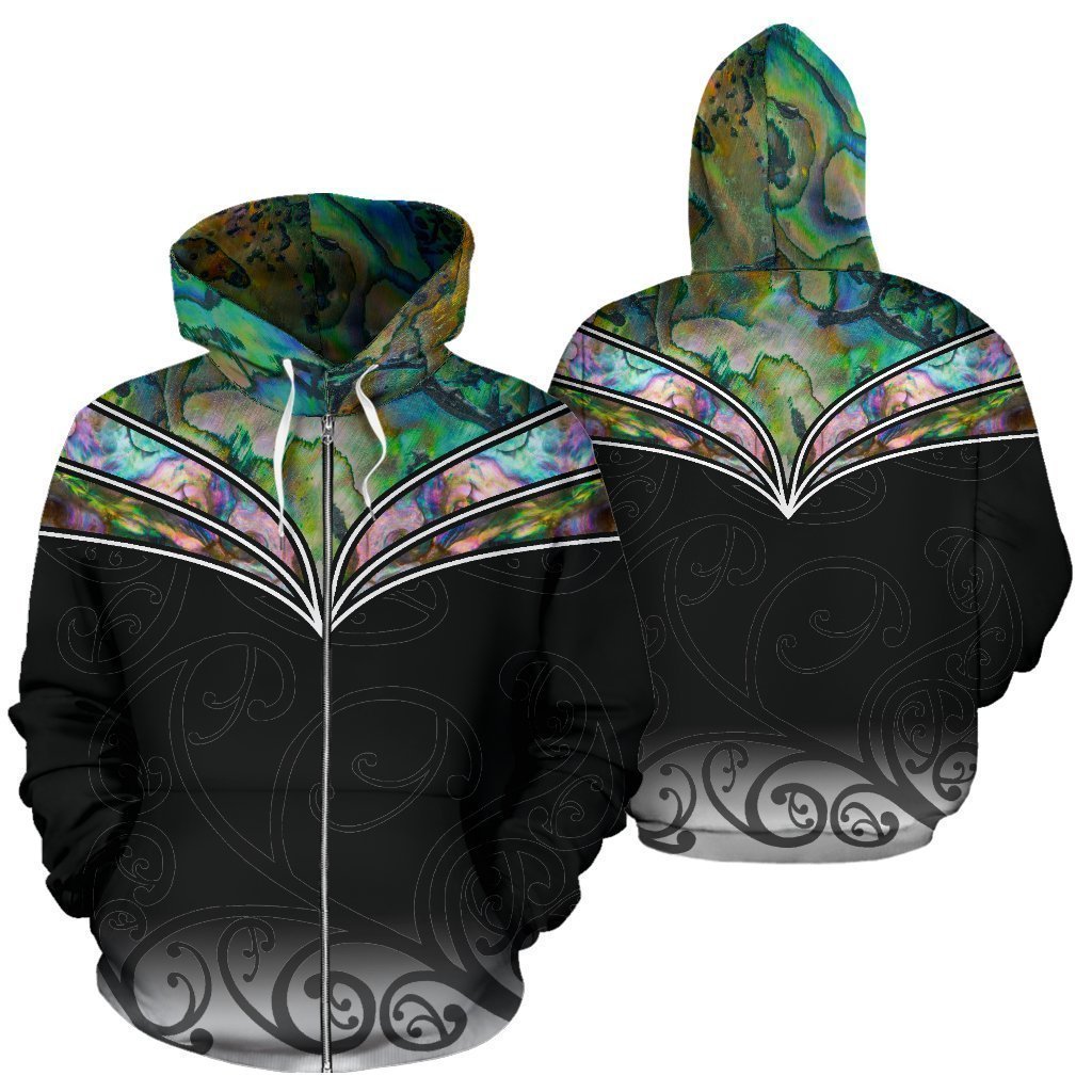 New Zealand Paua Shell Zip Up Hoodie K4 - Amaze Style™-Apparel