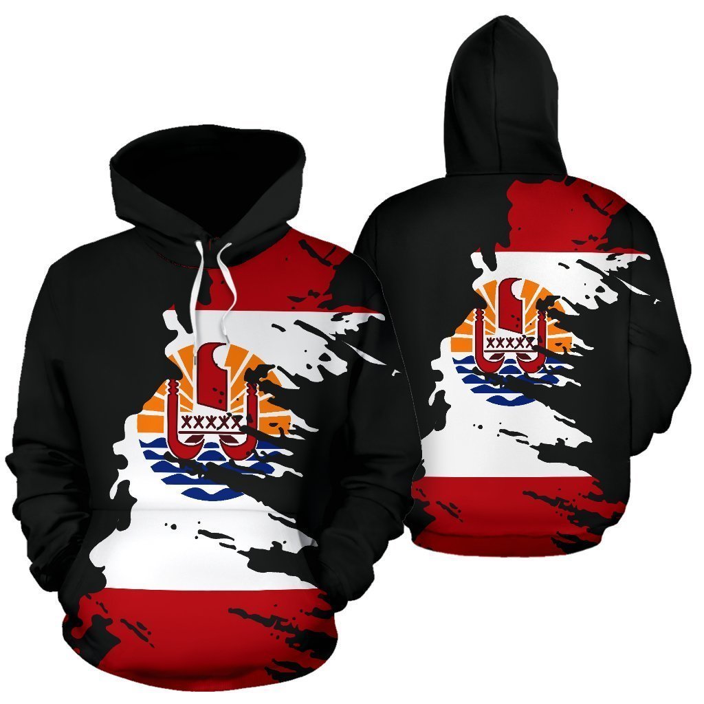 French Polynesia Hoodie Flag Painting TH5 - Amaze Style™-Apparel