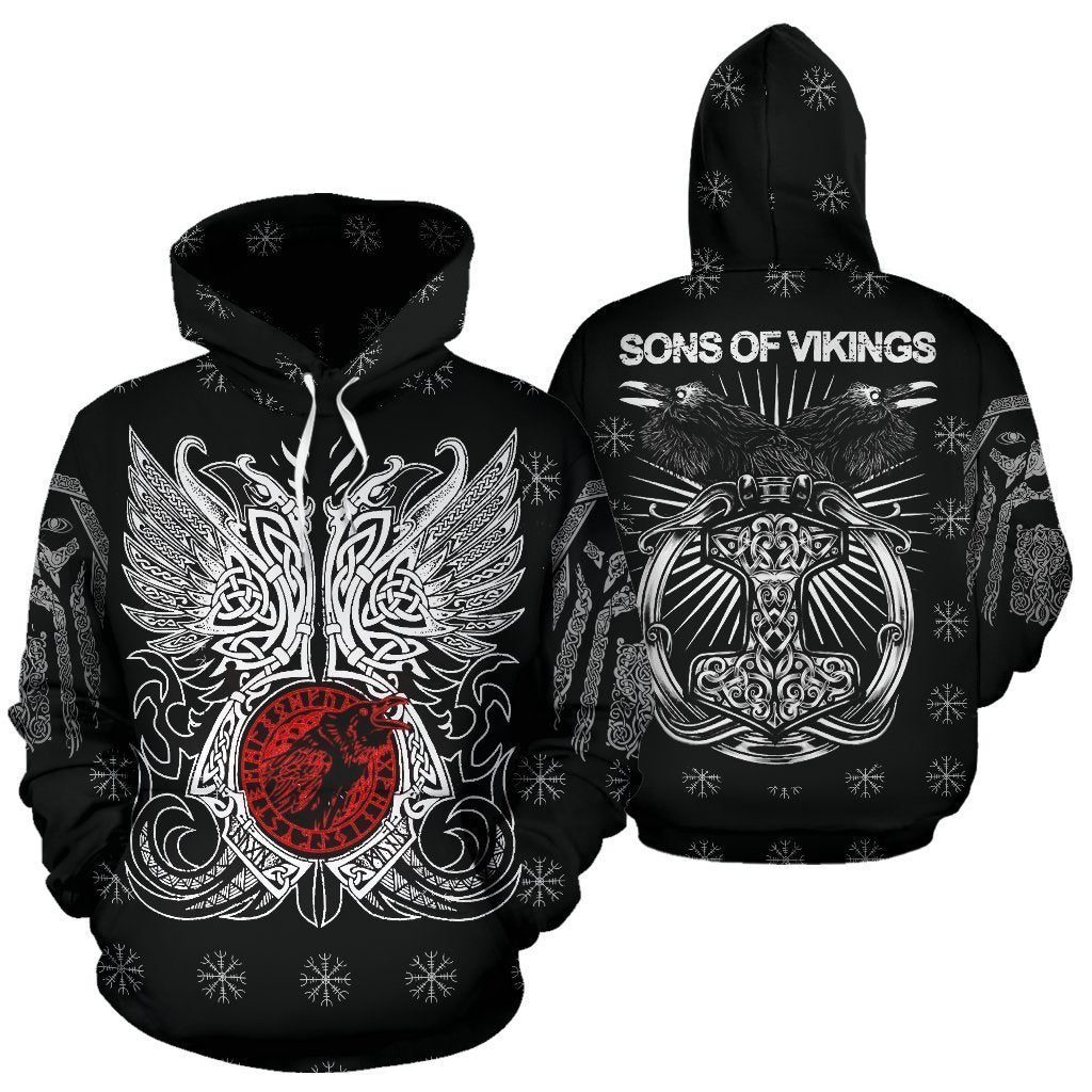 Viking Hoodie - Son Of Viking Black - Amaze Style™-Apparel