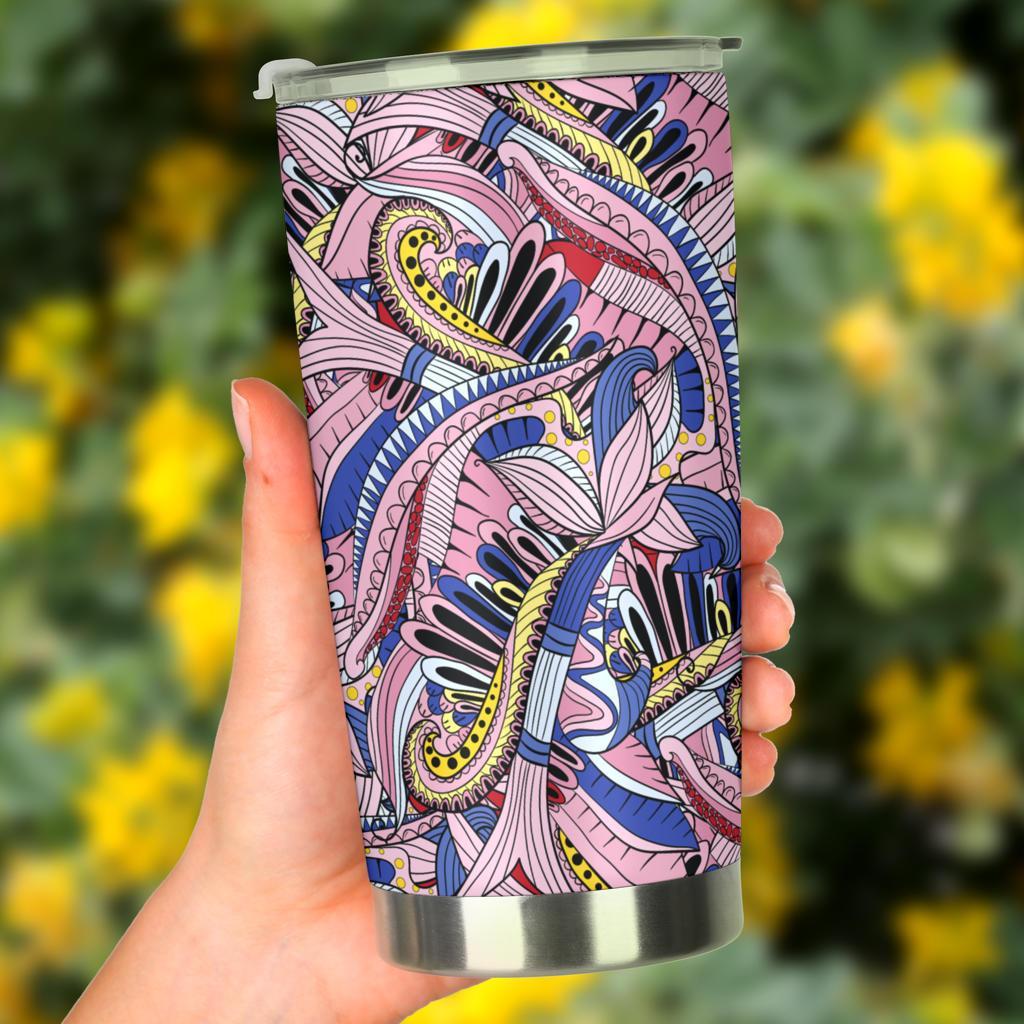 Funky Patterns in Pinks - Travel Tumbler-Amaze Style™-Tumbler - Funky Patterns in Pinks - Travel Tumbler-20oz Large-Vibe Cosy™