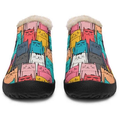 Cool Kitty Cats P1 - Winter Ankle Boots-Amaze Style™-Women's Winter Sneakers - Cool Kitty Cats P1 - Winter Ankle Boots-US4.5 (EU35)-Vibe Cosy™