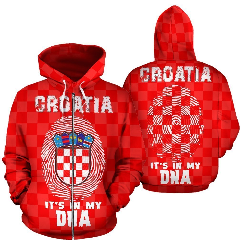 Croatia is Always in My DNA Zipper Hoodie A7 - Amaze Style™-Apparel