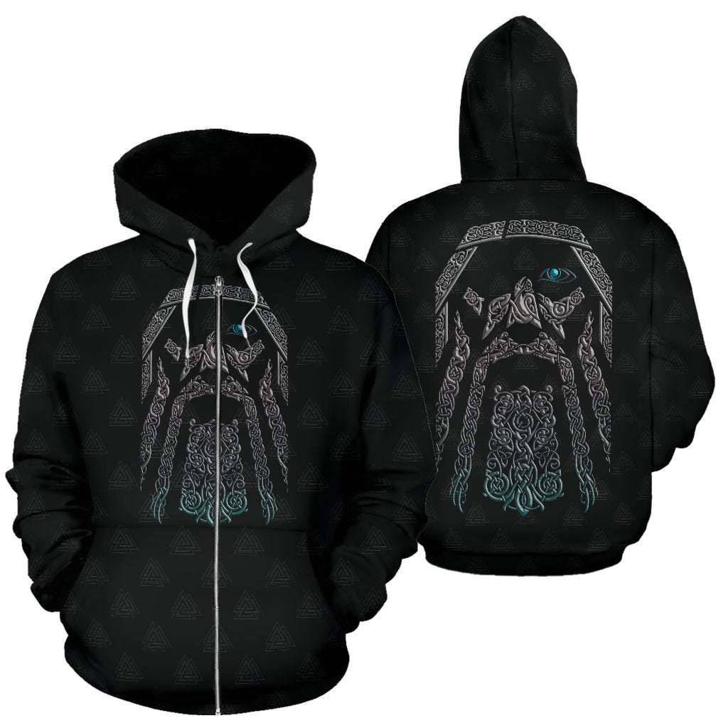 Odin (Wutan) - Viking Valhalla Zip-Up Hoodie A7 - Amaze Style™-ALL OVER PRINT ZIP HOODIES (P)