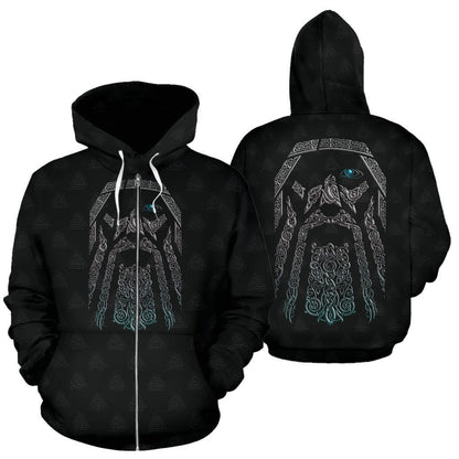 Odin (Wutan) - Viking Valhalla Zip-Up Hoodie A7 - Amaze Style™-ALL OVER PRINT ZIP HOODIES (P)