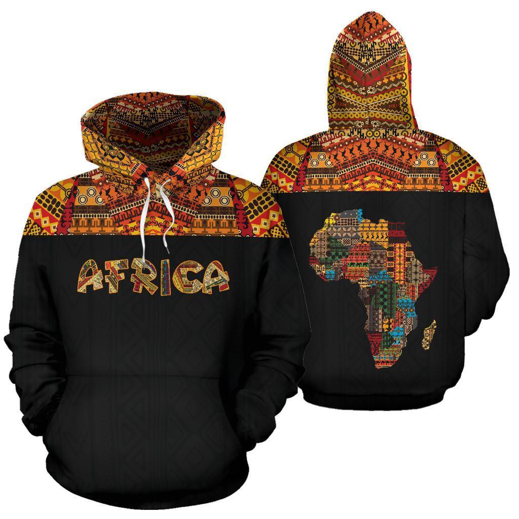 Africa Hoodie - African Pattern Horizontal Style - Amaze Style™-ALL OVER PRINT HOODIES