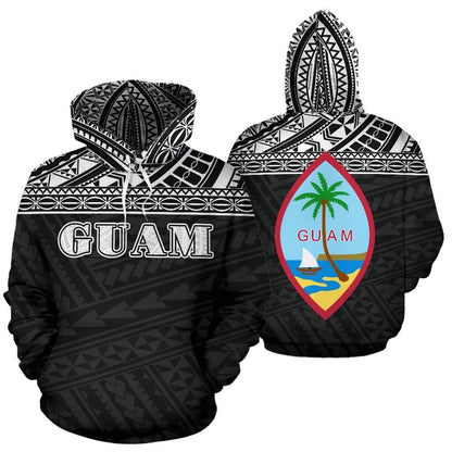 Guam All Over Hoodie - Polynesian Black Version - Amaze Style™-ALL OVER PRINT HOODIES
