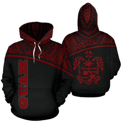 Guam All Over Hoodie - Micronesia Curve Red Style - Amaze Style™-ALL OVER PRINT HOODIES
