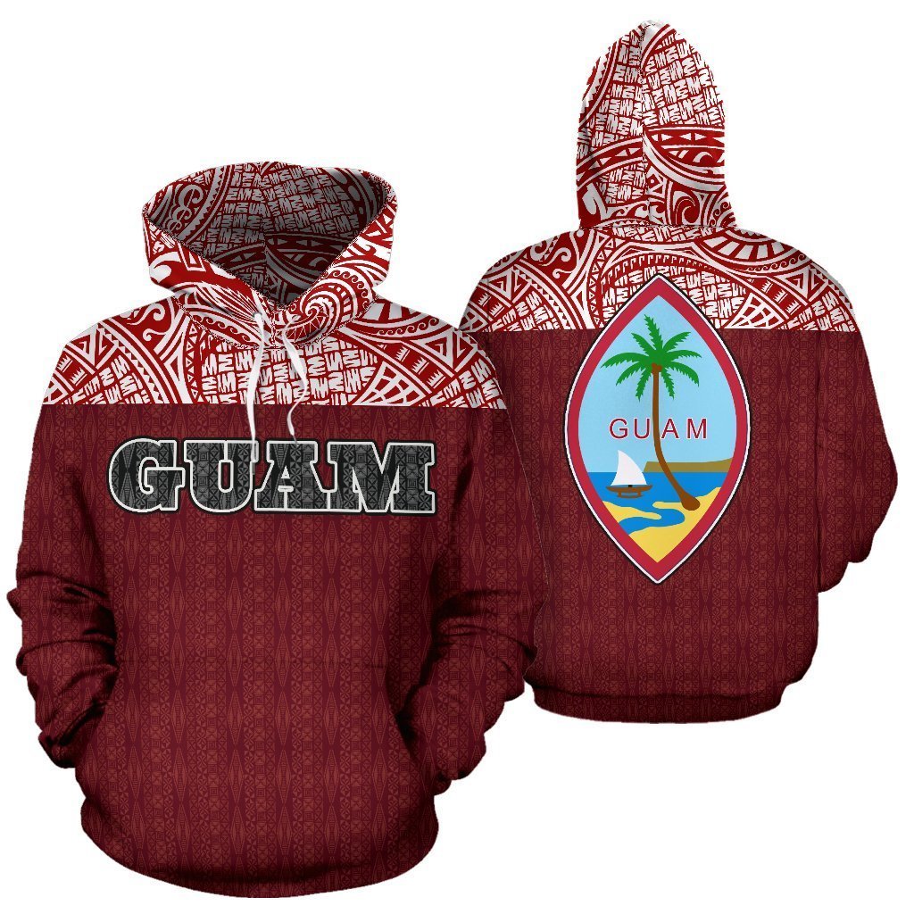 Guam All Over Hoodie - Polynesian Red Version - Amaze Style™-ALL OVER PRINT HOODIES