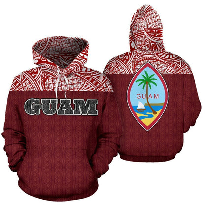 Guam All Over Hoodie - Polynesian Red Version - Amaze Style™-ALL OVER PRINT HOODIES
