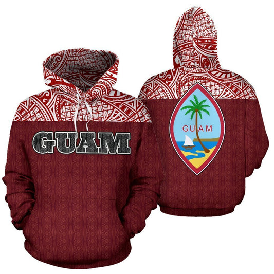 Guam All Over Hoodie - Polynesian Red Version - Amaze Style™-ALL OVER PRINT HOODIES
