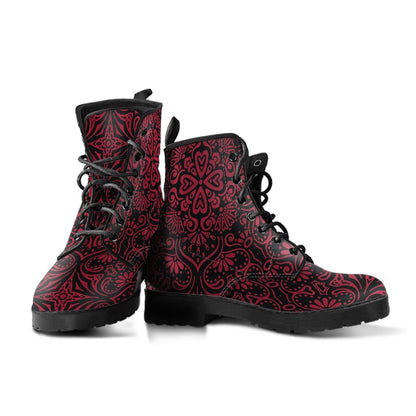 Bohemian Fiesta (Red Jester) - Vegan Leather Boots-Amaze Style™-Women's Leather Boots - Bohemian Fiesta (Red Jester) - Vegan Leather Boots-US5 (EU35)-Vibe Cosy™