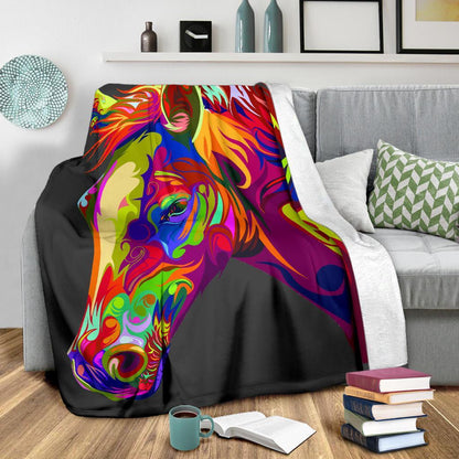 Cavallo Colorato/Nero - Coperta in Pile -Amaze Style™-Premium BlanketCavallo Colorato/Nero - Coperta in Pile -Youth (56 x 43 inches / 140 x 110 cm)-Vibe Cosy™