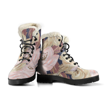Autumn Fall Large Bloom - Faux Fur Leather Boots-Amaze Style™-Women's Faux Fur Leather BootsAutumn Fall Large Bloom - Faux Fur Leather Boots-US5 (EU35)-Vibe Cosy™