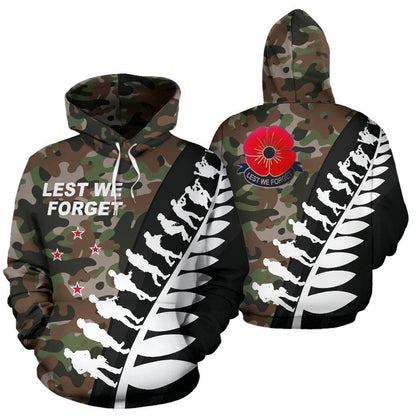 New Zealand Anzac Hoodie, Lest We Forget Remembrance Day Pullover Hoodie HC18801 - Amaze Style™-Apparel