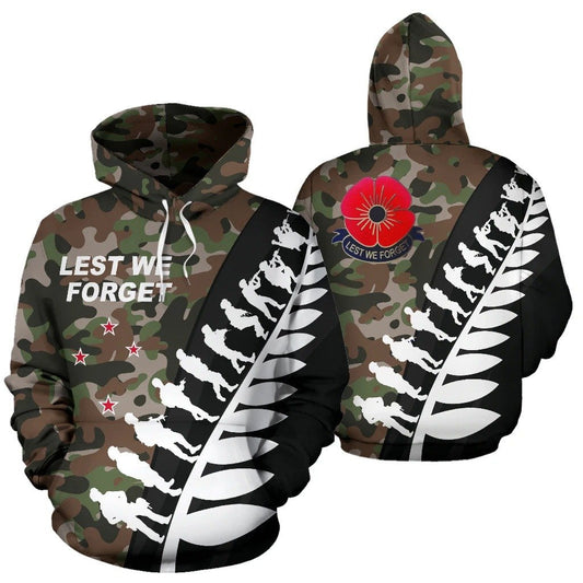 New Zealand Anzac Hoodie, Lest We Forget Remembrance Day Pullover Hoodie HC18801 - Amaze Style™-Apparel