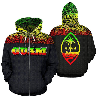Guam All Over Zip-Up Hoodie - Micronesia Reggae Style - Amaze Style™-ALL OVER PRINT ZIP-UP HOODIES