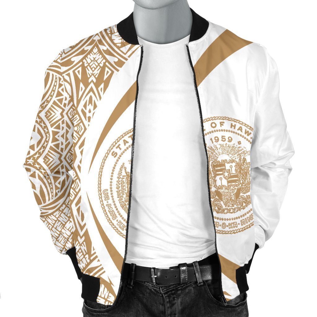 Hawaii Coat Of Arm Polynesian Men's Bomber Jacket - PL04 - Amaze Style™-BOMBER JACKETS (P)