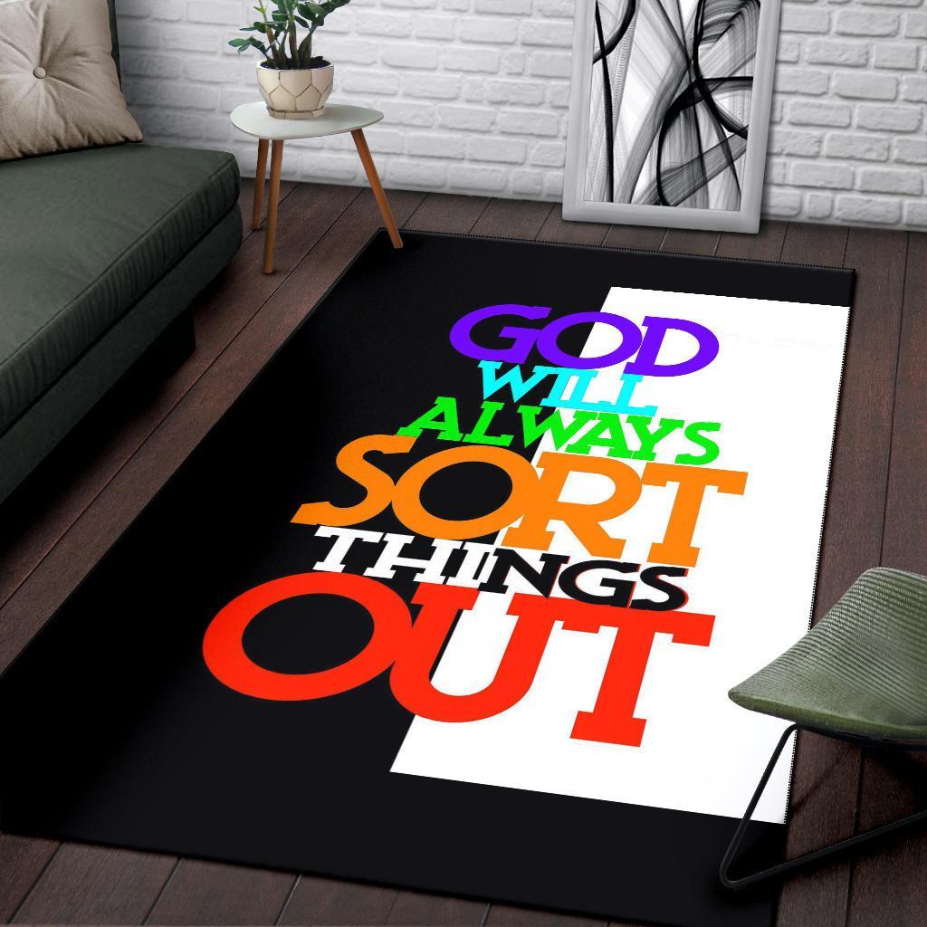 GOD will always sort things out Rug-Amaze Style™-RugGOD will always sort things out Rug-Small (3 X 5 FT)-Vibe Cosy™