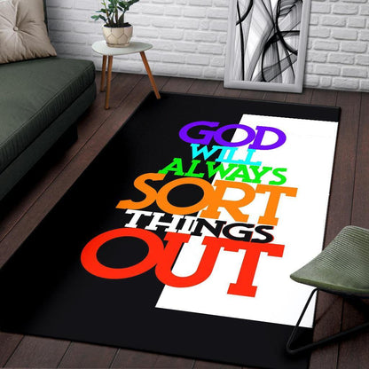 GOD will always sort things out Rug-Amaze Style™-RugGOD will always sort things out Rug-Small (3 X 5 FT)-Vibe Cosy™