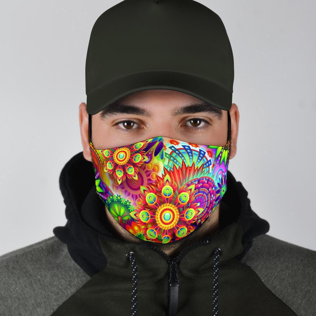 Abstract Bright Floral - Face Mask-Amaze Style™-Face Mask - Abstract Bright Floral - Face Mask-Adult Mask + 2 FREE Filters (Age 13+)-Vibe Cosy™