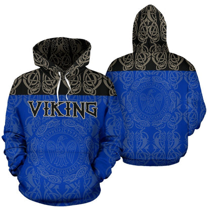 Viking All Over Hoodie - Raven Bn10 - Amaze Style™-ALL OVER PRINT HOODIES (P)