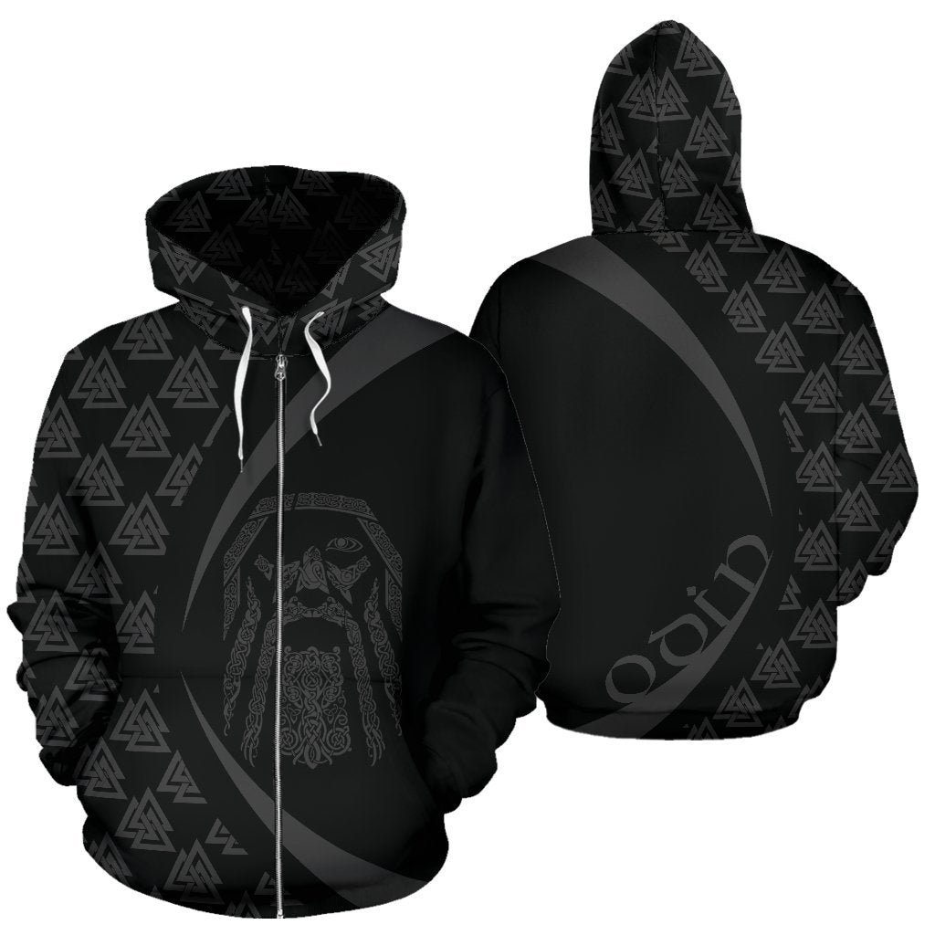Odin Viking Zip-up Hoodie - Circle Style J1 - Amaze Style™-ALL OVER PRINT ZIP HOODIES (P)