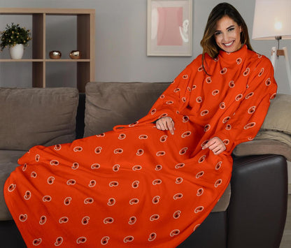 Perfect Orange Paisley Monk Blankets-Amaze Style™-Sleeve Blanket - Perfect Orange Paisley Monk Blankets-Adult 69"X53"-Vibe Cosy™