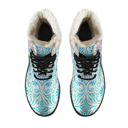 Bohemian Ombre (Sweet Corn) - Vegan Fur Leather Boots-Amaze Style™-Women's Faux Fur Leather BootsBohemian Ombre (Sweet Corn) - Vegan Fur Leather Boots-US5 (EU35)-Vibe Cosy™