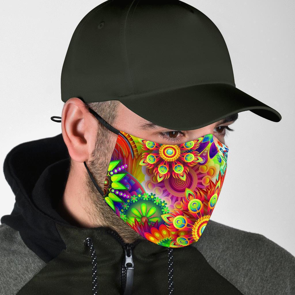 Abstract Bright Floral - Face Mask-Amaze Style™-Face Mask - Abstract Bright Floral - Face Mask-Adult Mask + 2 FREE Filters (Age 13+)-Vibe Cosy™
