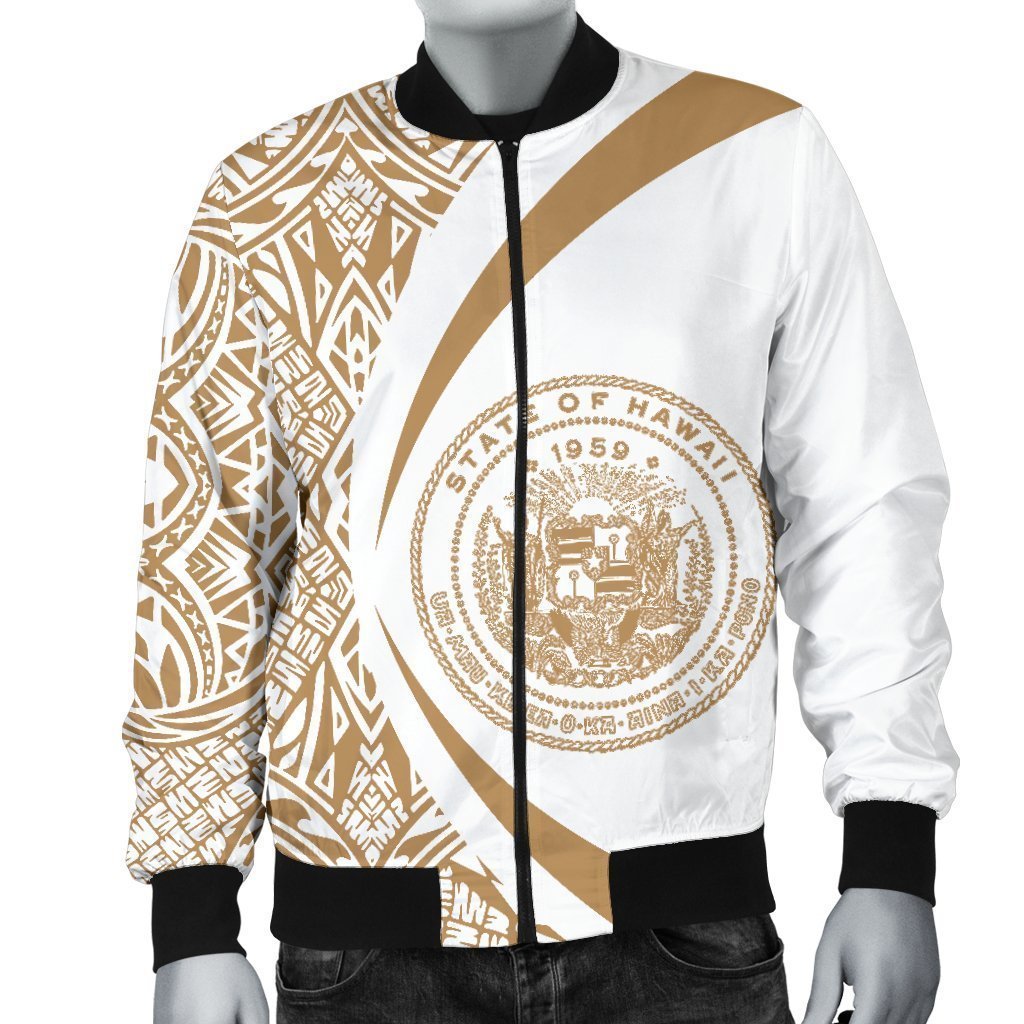 Hawaii Coat Of Arm Polynesian Men's Bomber Jacket - PL04 - Amaze Style™-BOMBER JACKETS (P)