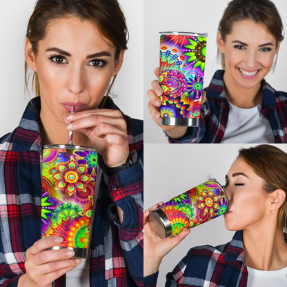 Abstract Bright Floral - Travel Tumbler-Amaze Style™-Tumbler - Abstract Bright Floral - Travel Tumbler-20oz Large-Vibe Cosy™
