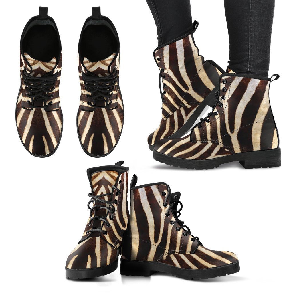 Zebra - Vegan Leather Boots-Amaze Style™-Women's Leather Boots - Zebra - Vegan Leather Boots-US5 (EU35)-Vibe Cosy™