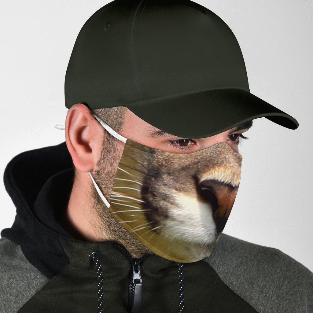Cougar / Mountain Lion Face Mask (Adult)-Amaze Style™-Face Mask - Cougar / Mountain Lion Face Mask (Adult)-Adult Mask + 2 FREE Filters (Age 13+)-Vibe Cosy™