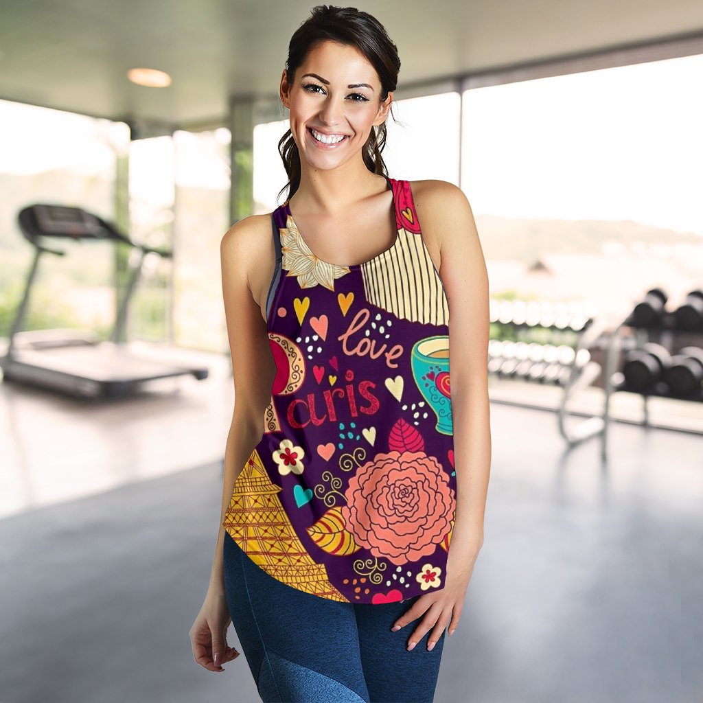 Paris Love Racerback Tanktop-Amaze Style™-Racerback Tank Top - Paris Love Racerback Tanktop-XS-Vibe Cosy™