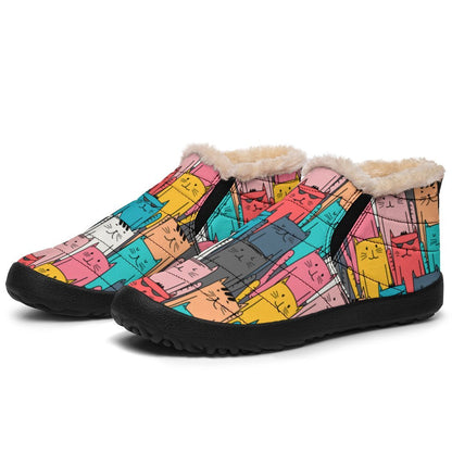 Cool Kitty Cats P1 - Winter Ankle Boots-Amaze Style™-Women's Winter Sneakers - Cool Kitty Cats P1 - Winter Ankle Boots-US4.5 (EU35)-Vibe Cosy™