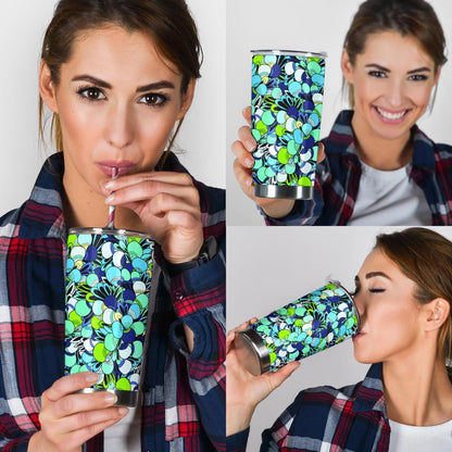 Funky Patterns in Blues - Travel Tumbler-Amaze Style™-Tumbler - Funky Patterns in Blues - Travel Tumbler-20oz Large-Vibe Cosy™