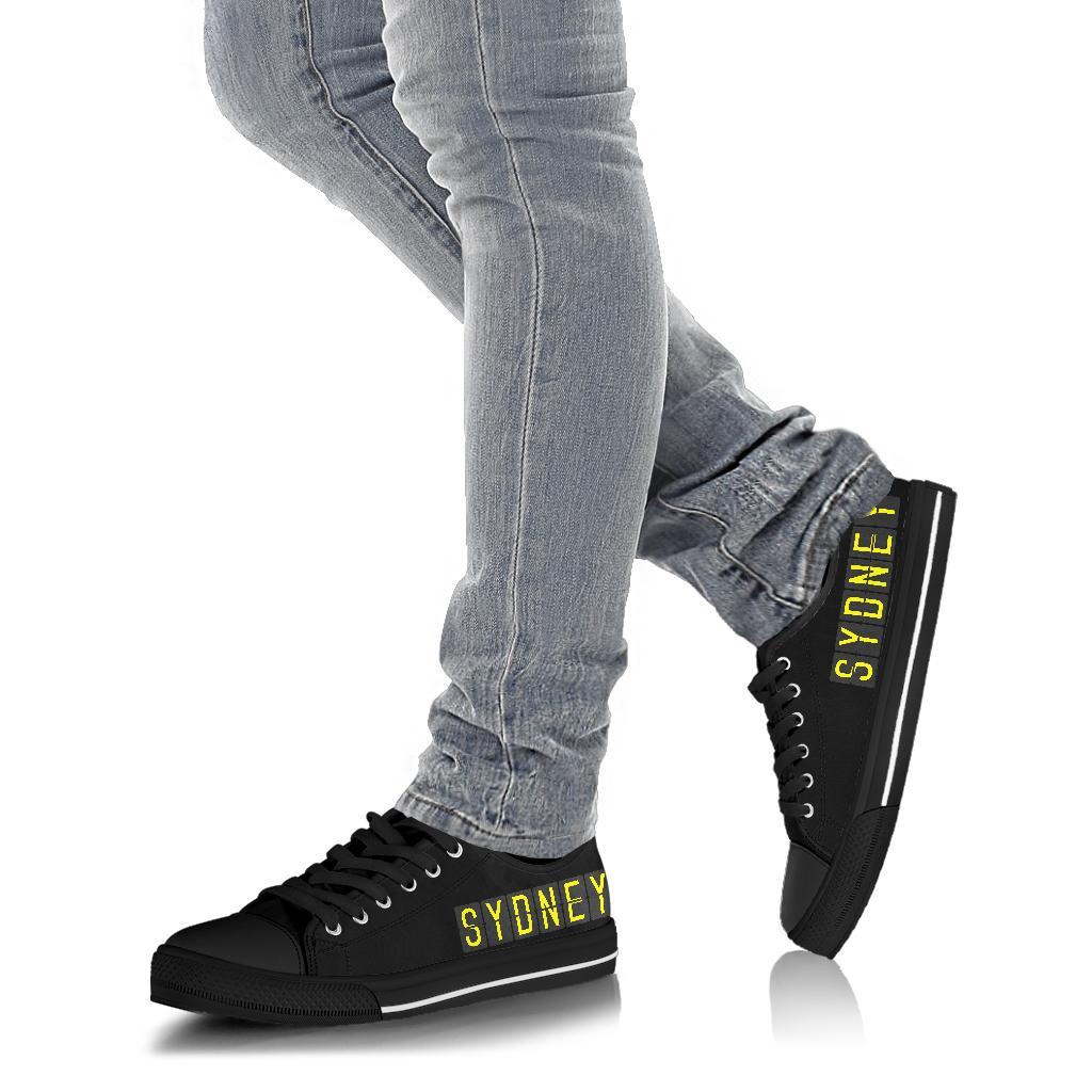 Airport Destinations SYDNEY (Black) - Low Top Canvas Shoes-Amaze Style™-Womens Low Top - Airport Destinations SYDNEY (Black) - Low Top Canvas Shoes-US5.5 (EU36)-Vibe Cosy™